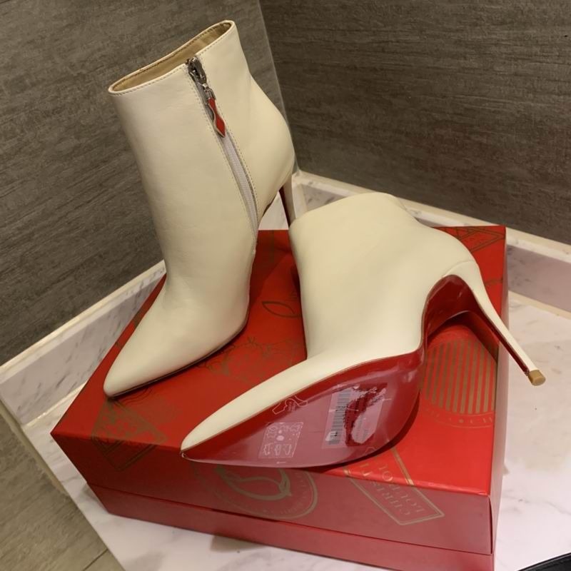 Christian Louboutin So Kate Booty Bottines 85mm Cuir de Veau Blanc – Image 4