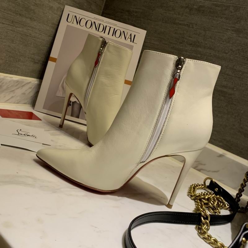 Christian Louboutin So Kate Booty Bottines 85mm Cuir de Veau Blanc – Image 5