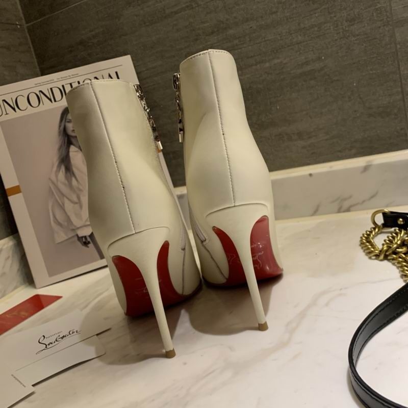 Christian Louboutin So Kate Booty Bottines 85mm Cuir de Veau Blanc – Image 2