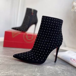 Christian Louboutin So Kate Booty Plume Bottines 100mm Daim Noir