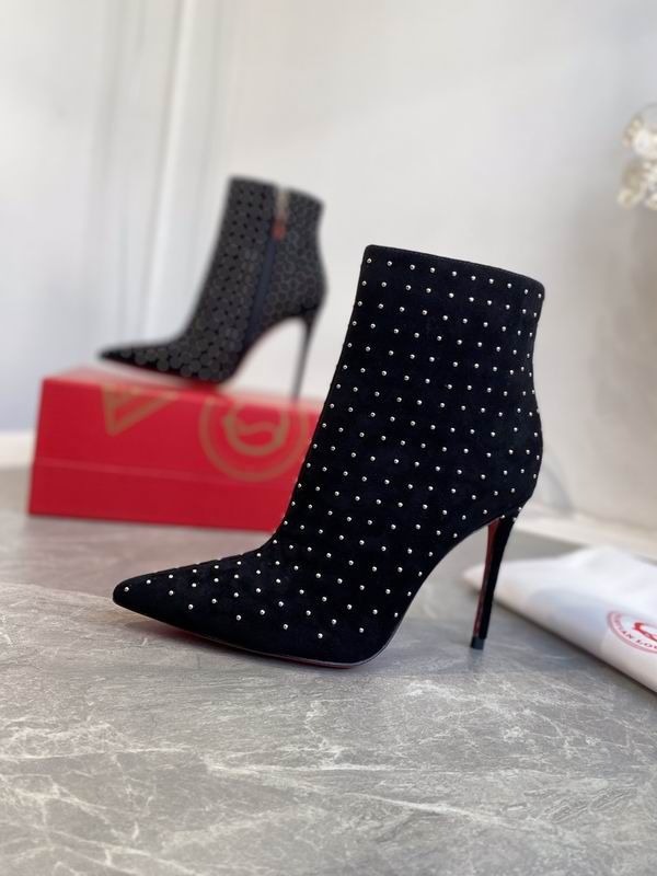 Christian Louboutin So Kate Booty Plume Bottines 100mm Daim Noir