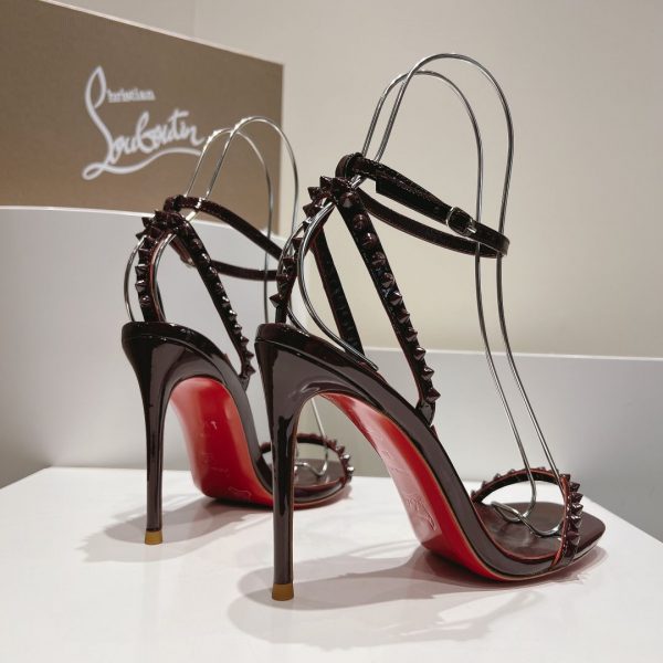 Christian Louboutin So Me 100mm Sandals Spikes Café – Image 4