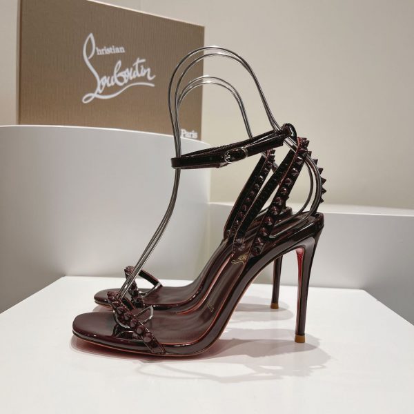 Christian Louboutin So Me 100mm Sandals Spikes Café – Image 2