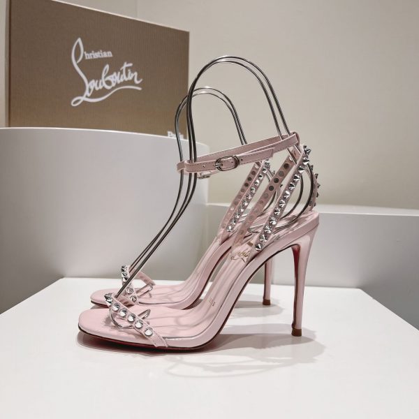 Christian Louboutin So Me 100mm Sandals Spikes Rose – Image 5