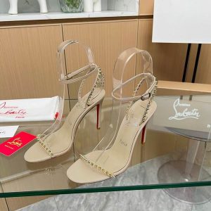 Christian Louboutin So Me 105 mm Sandales en Cuir Spikes Nude