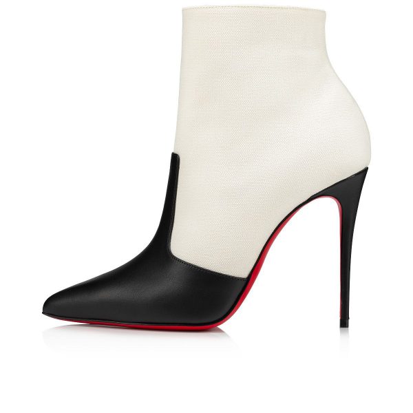 Christian Louboutin So Summer Booty 100mm Cuir de Veau Noir Blanc – Image 2