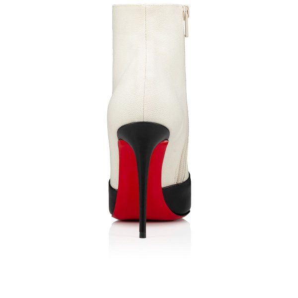Christian Louboutin So Summer Booty 100mm Cuir de Veau Noir Blanc – Image 3