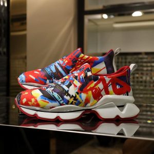 Christian Louboutin Baskets Basses Femme Space Run Donna Néoprène Multicolore