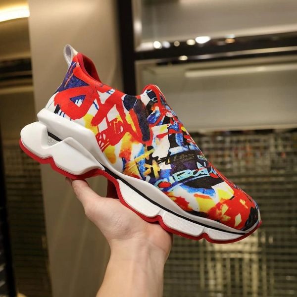 Christian Louboutin Baskets Basses Femme Space Run Donna Néoprène Multicolore – Image 3