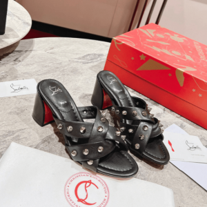 Christian Louboutin Spika Club Sandales 85mm Cuir Nappa Noir