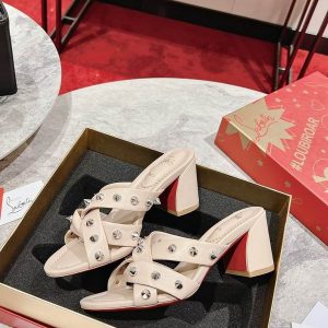 Christian Louboutin Spika Club Sandales 85mm Cuir Nappa Leche