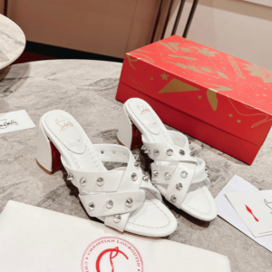 Christian Louboutin Spika Club Sandales 85mm Cuir Nappa Blanc