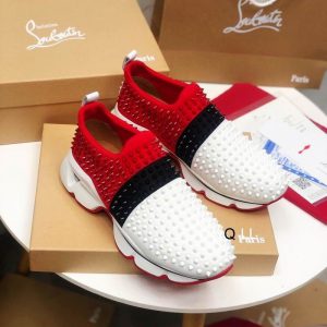 Christian Louboutin Baskets Femme Spike Sock Néoprène Multicolore