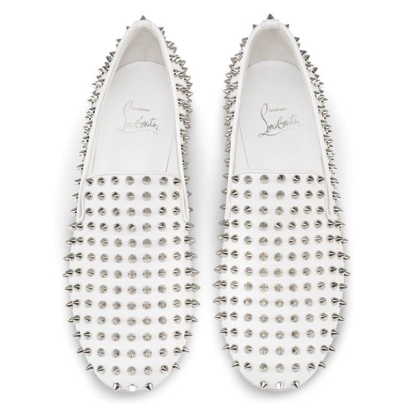 Christian Louboutin Mocassins Spikeasy 30 mm Femme en cuir nappa blanc – Image 3