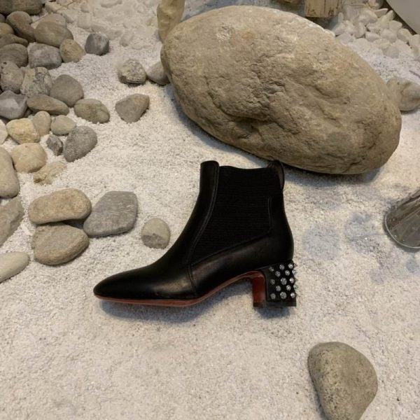 Christian Louboutin Spiked Study Bottines Stretch 55mm Cuir de Veau Noir