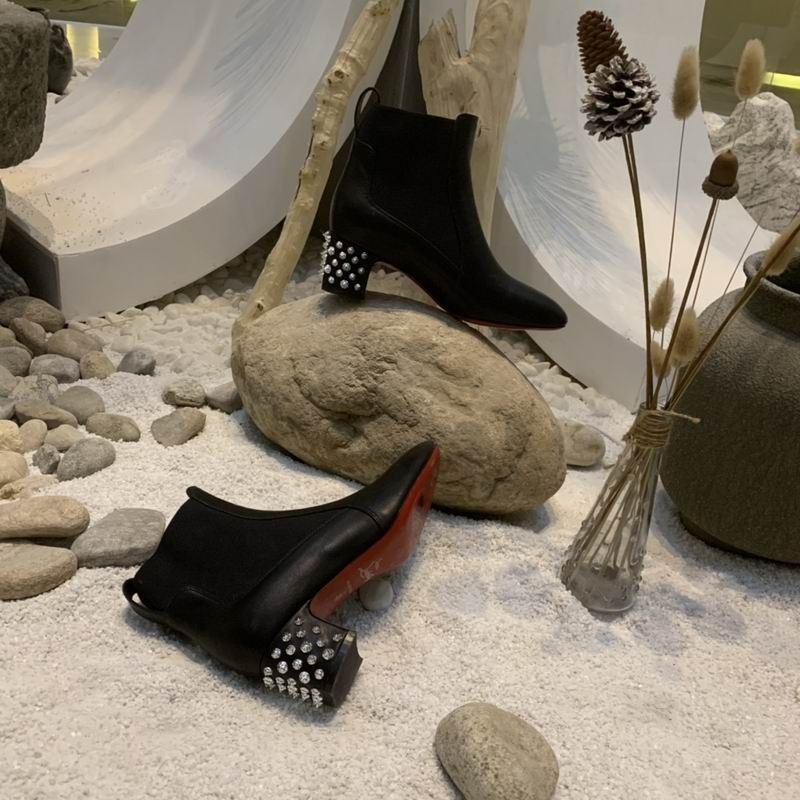 Christian Louboutin Spiked Study Bottines Stretch 55mm Cuir de Veau Noir – Image 2