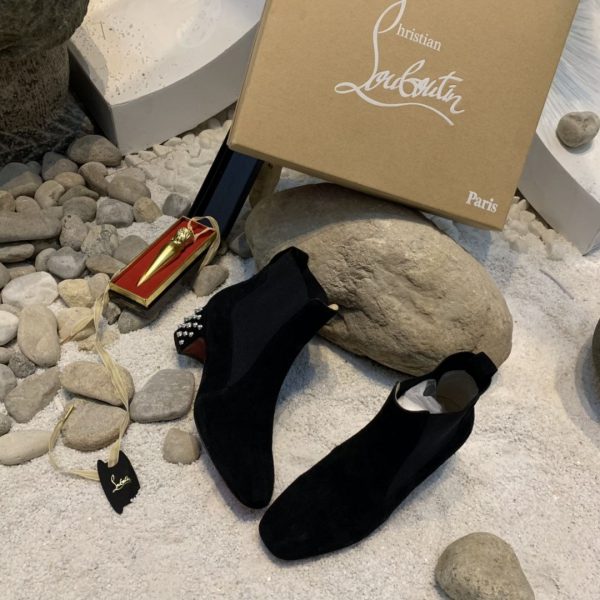Christian Louboutin Spiked Study Bottines Stretch 55mm Daim Noir – Image 2