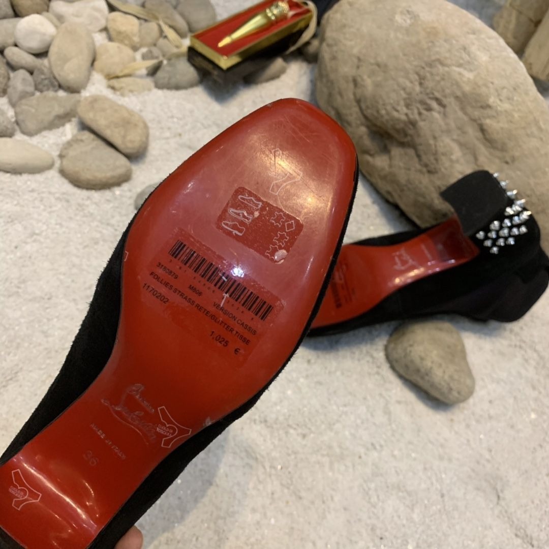 Christian Louboutin Spiked Study Bottines Stretch 55mm Daim Noir – Image 5