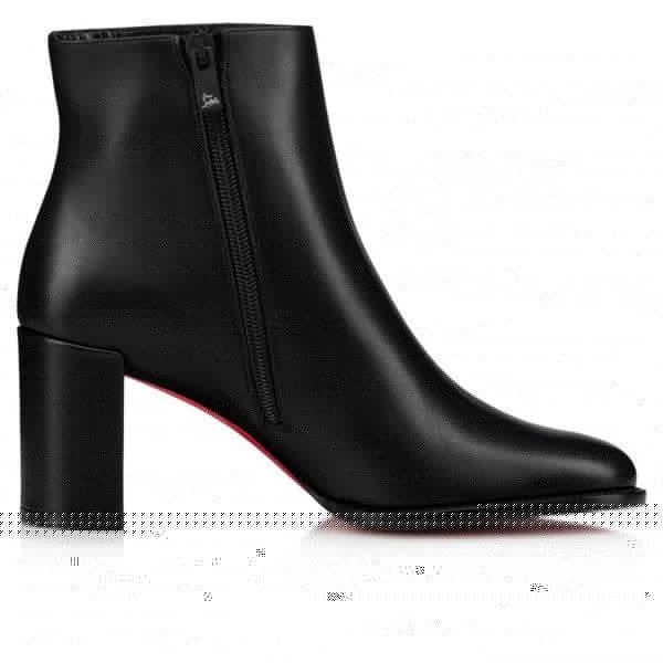 Christian Louboutin Spikita Booty Adoxa 70 mm Chaussures en Cuir de Veau Noir – Image 2