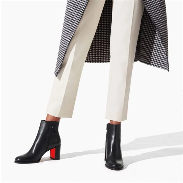 Christian Louboutin Spikita Booty Adoxa 70 mm Chaussures en Cuir de Veau Noir – Image 5