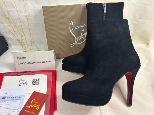 Christian Louboutin Spikita Booty Bianca bottines 120 mm en daim noir – Image 5
