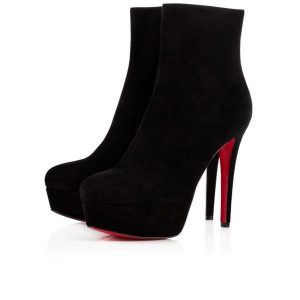 Christian Louboutin Spikita Booty Bianca 120 mm Chaussures en Daim Noir