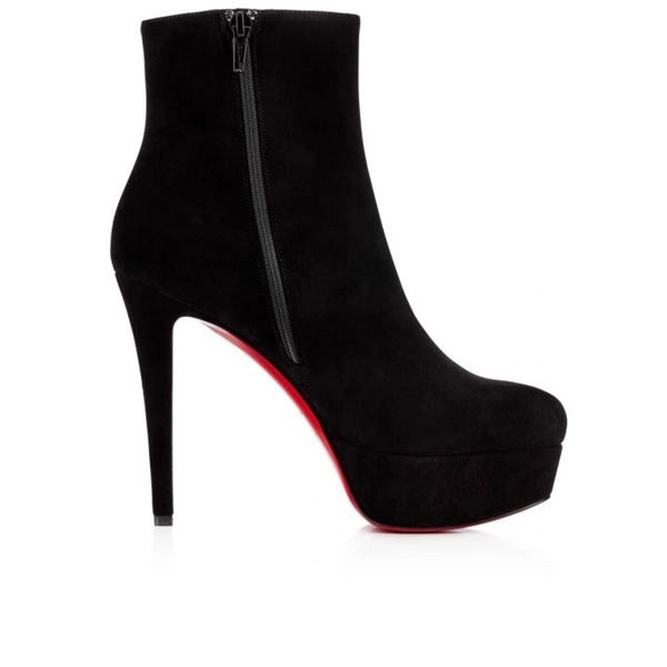 Christian Louboutin Spikita Booty Bianca 120 mm Chaussures en Daim Noir – Image 2