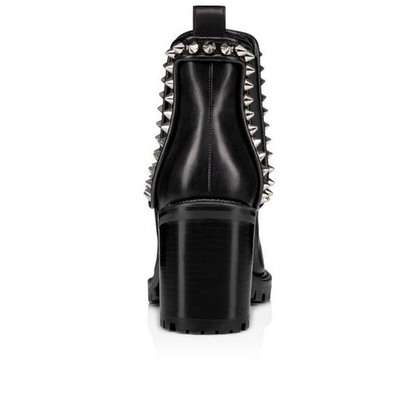 Christian Louboutin Spikita Booty Capahutta 70 mm Noir/argent Veau Chaussures – Image 2