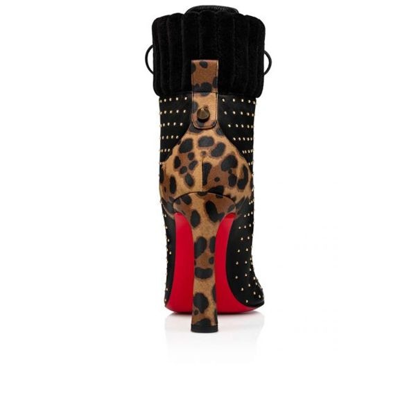 Christian Louboutin Spikita Booty Dakita 100 mm Marron/noir/or Antique Veau Chaussures – Image 2