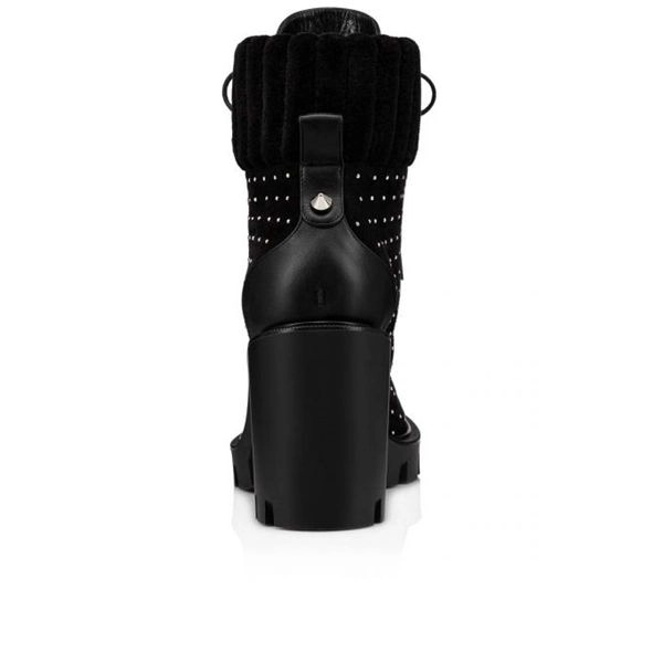 Christian Louboutin Spikita Booty Dakita Lug bottines 70 mm en cuir noir/nickel – Image 2