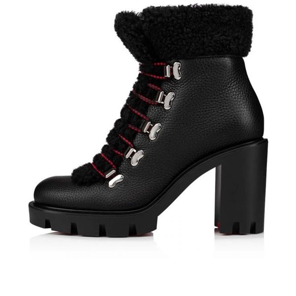 Christian Louboutin Spikita Booty Edelvizir 70 mm Noir Veau Chaussures – Image 4