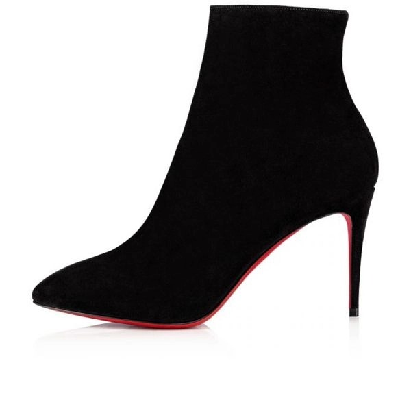 Christian Louboutin Spikita Booty Eloise 85 mm Chaussures en Daim Noir – Image 3