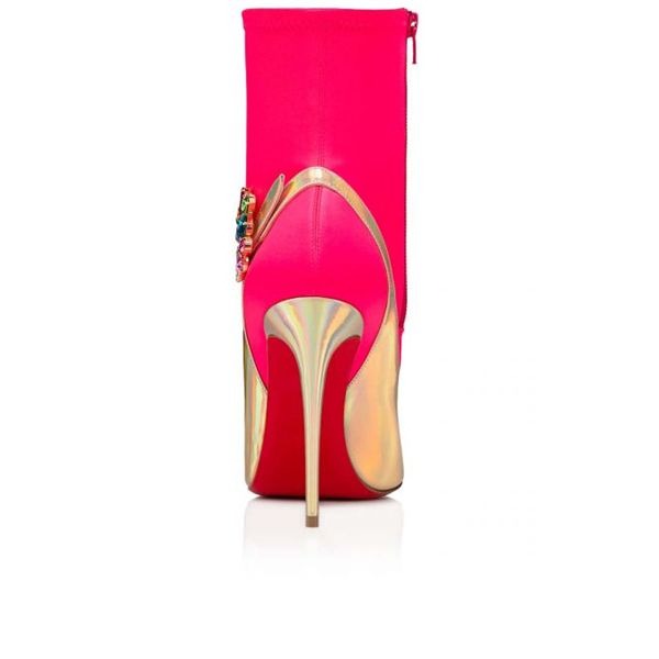 Christian Louboutin Spikita Booty Jessie Joli 100 mm Ab/rose Fluo Verni – Image 3