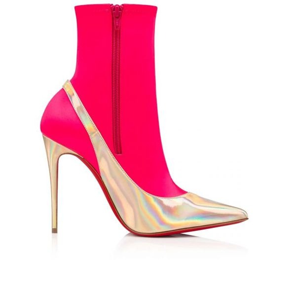 Christian Louboutin Spikita Booty Jessie Joli 100 mm Ab/rose Fluo Verni – Image 4