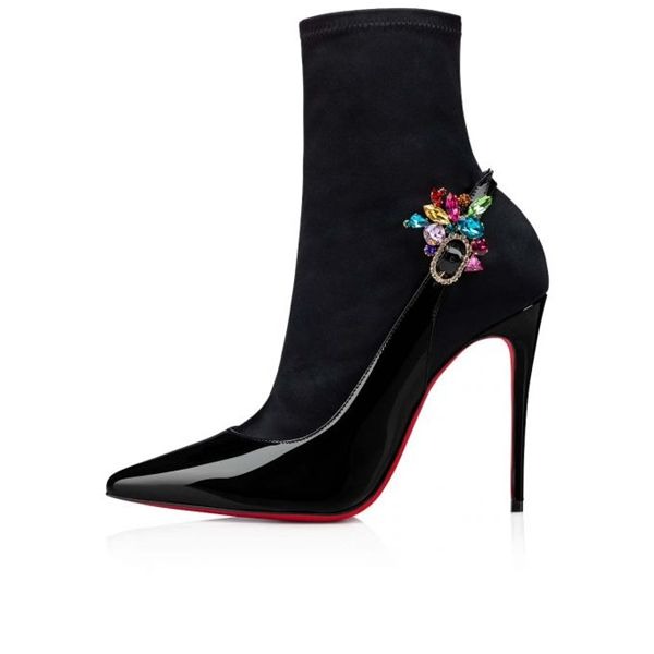 Christian Louboutin Spikita Booty Jessie Joli 100 mm Noir Verni – Image 4