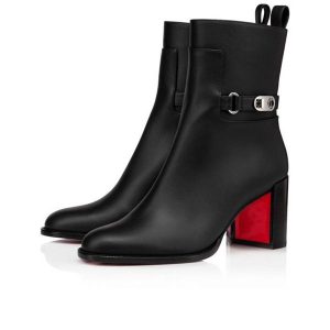 Christian Louboutin Spikita Booty Lock 70 mm Noir/noir Lucido Veau