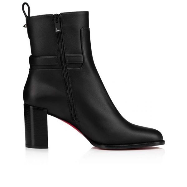 Christian Louboutin Spikita Booty Lock 70 mm Noir/noir Lucido Veau – Image 3