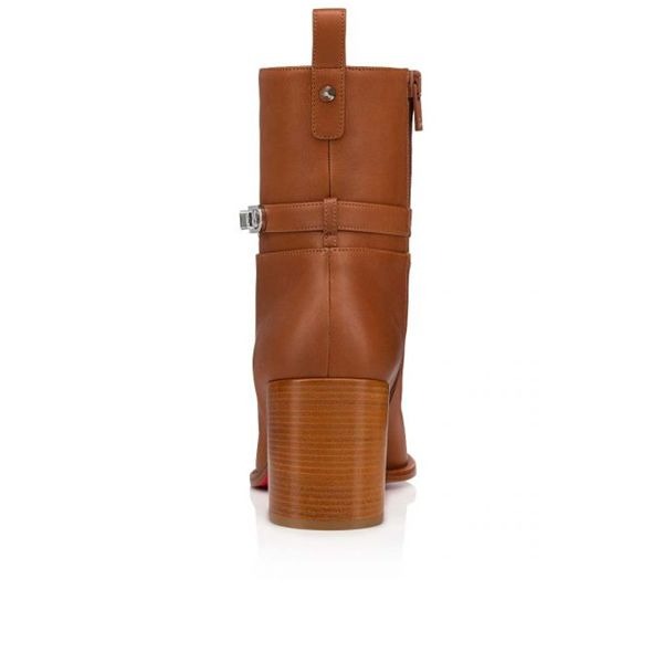 Christian Louboutin Spikita Booty Lock 70 mm Cuoio/noce Lucido Veau – Image 2