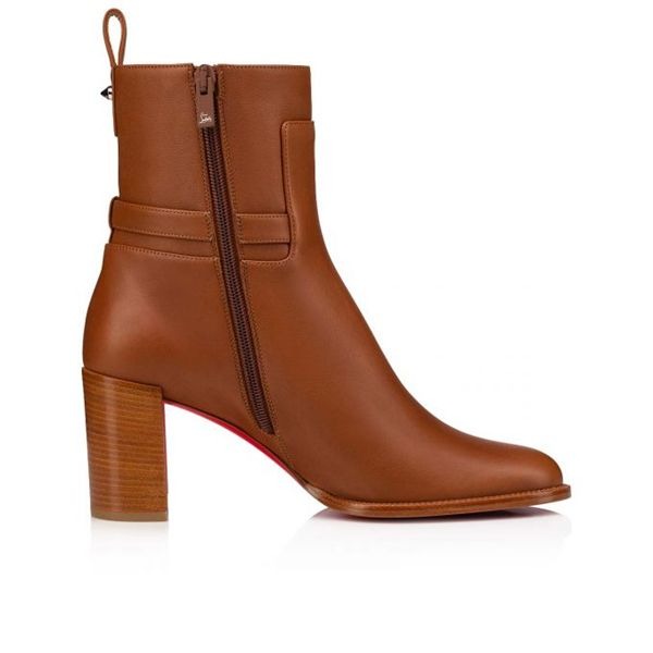 Christian Louboutin Spikita Booty Lock 70 mm Cuoio/noce Lucido Veau – Image 3