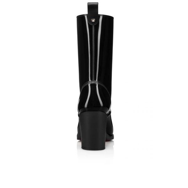 Christian Louboutin Spikita Booty Loubirain 70 mm Noir PVC Chaussures – Image 2