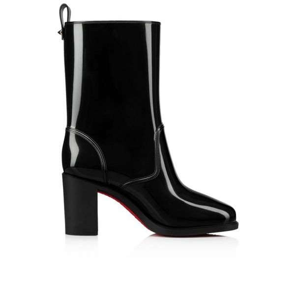 Christian Louboutin Spikita Booty Loubirain 70 mm Noir PVC Chaussures – Image 3