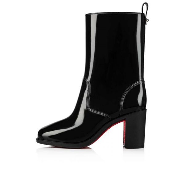 Christian Louboutin Spikita Booty Loubirain 70 mm Noir PVC Chaussures – Image 5