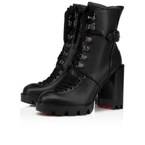 Christian Louboutin Spikita Booty Macademia 100 mm Noir/noir Lucido Cuir de Veau