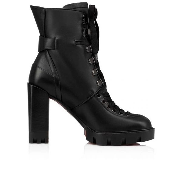 Christian Louboutin Spikita Booty Macademia 100 mm Noir/noir Lucido Cuir de Veau – Image 2