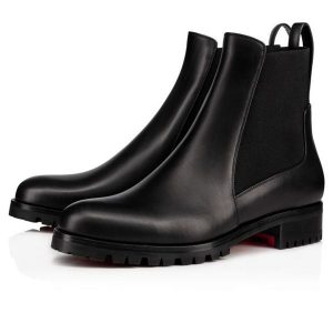 Christian Louboutin Spikita Booty Marchacroche Cuir Noir