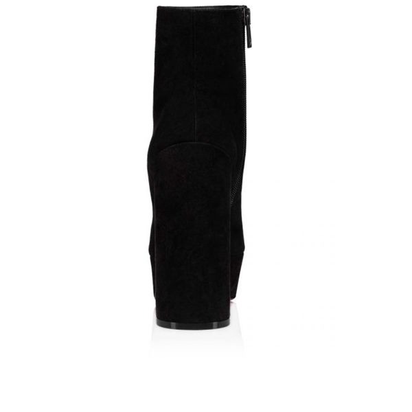 Christian Louboutin Spikita Booty Movida 130 mm Noir Noir Daim Veau Chaussures – Image 2