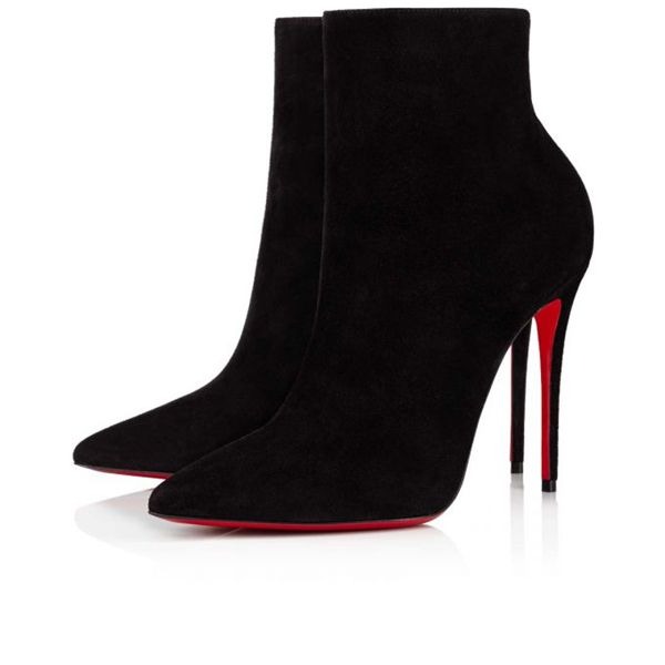 Christian Louboutin Spikita Booty So Kate 100 mm Noir Veau Velours Chaussures