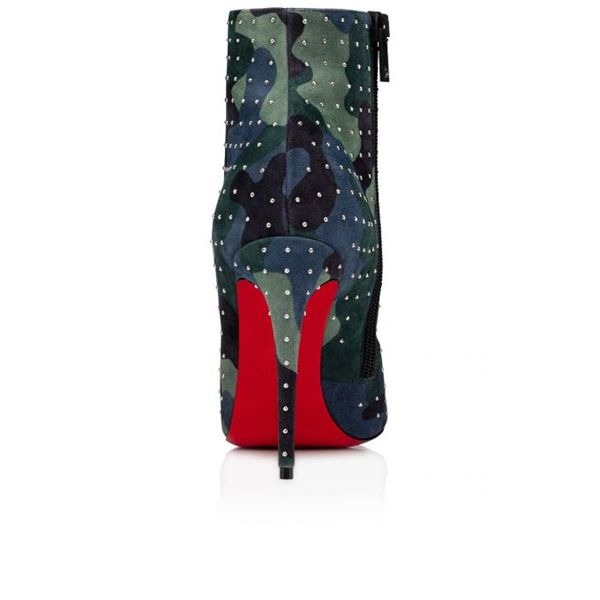 Christian Louboutin Spikita Booty So Kate 100 mm Multi/argent Daim Veau – Image 2