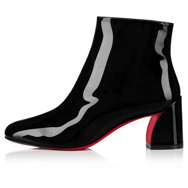 Christian Louboutin Spikita Booty Turela 55 mm Noir Verni Chaussures – Image 4
