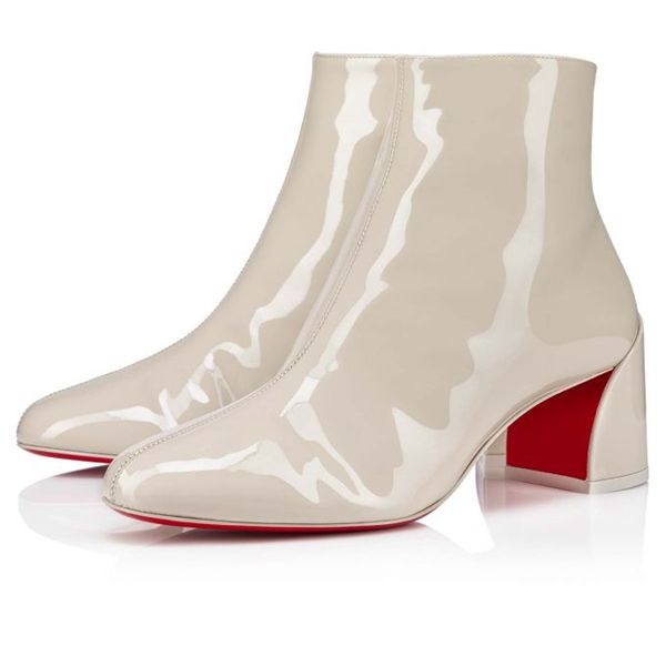 Christian Louboutin Spikita Booty Turela 55 mm Craie/lin Craie Verni Chaussures